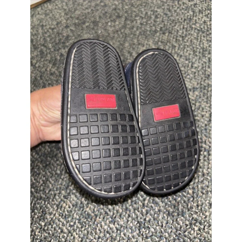 See Kai Run Shoe boy toddler size 6 Navy blue Brown Leather Colorblock Strap